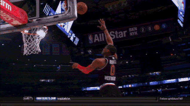 Russell Westbrook hits his head